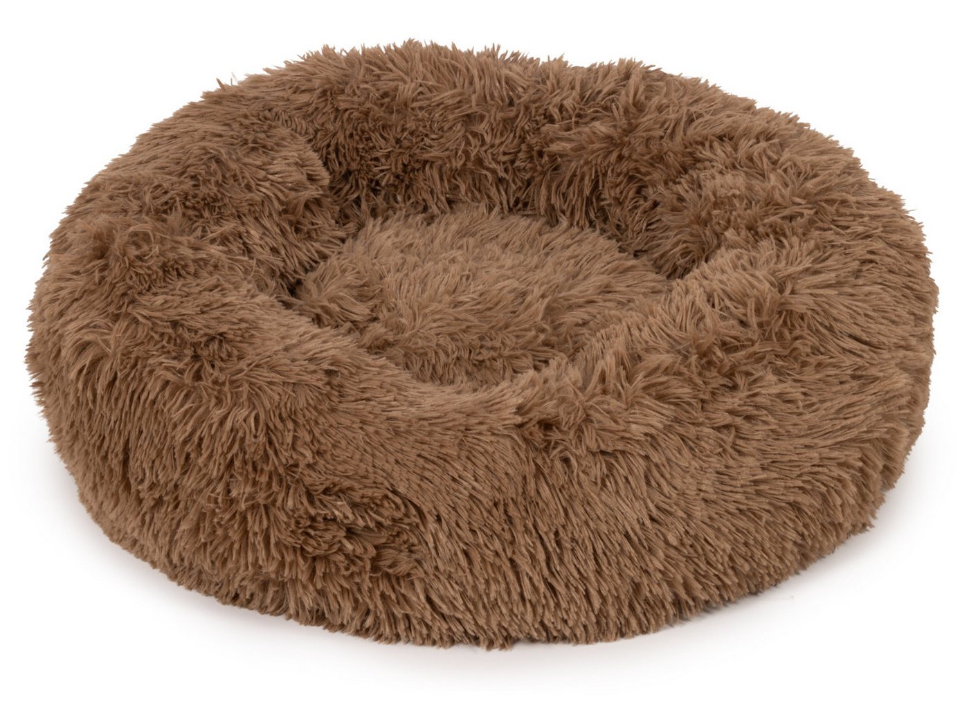 KomfortHome Tierbett Hundebett Katzenbett Donut 60cm Plüsch Shaggy Rutschfest Klein, Haustierbett Rund Flauschig Waschbar Katzen Kleine Hunde – Bild 3 von 5