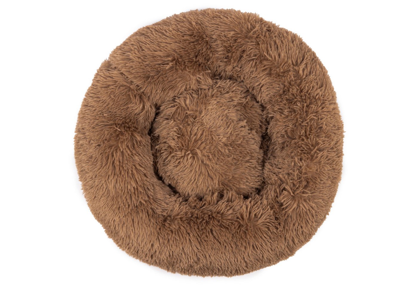 KomfortHome Tierbett Hundebett Katzenbett Donut 60cm Plüsch Shaggy Rutschfest Klein, Haustierbett Rund Flauschig Waschbar Katzen Kleine Hunde – Bild 4 von 5