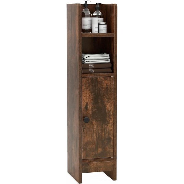 KOMFOTTEU Badregal Badezimmerschrank, Badschrank mit 3-stufig verstellbarem Regal