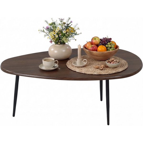 KOMFOTTEU Couchtisch, Mitteltisch Beistelltisch mit Metallbeinen