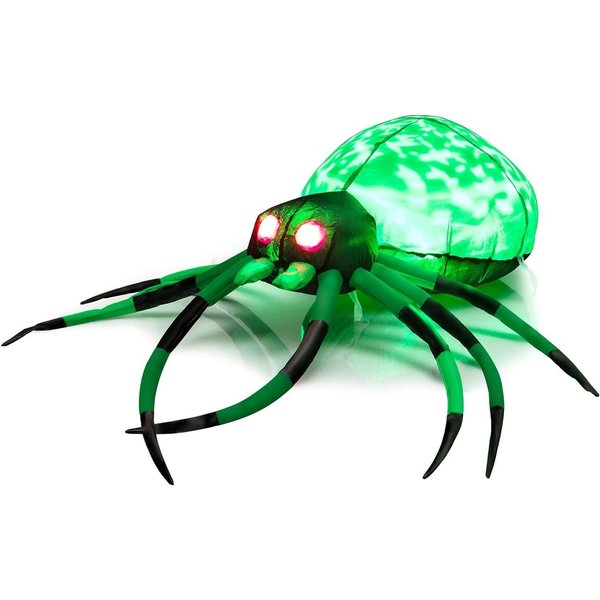 KOMFOTTEU Dekoobjekt aufblasbare Halloween-Spinne, mit LED-Rotationslicht, 100 cm