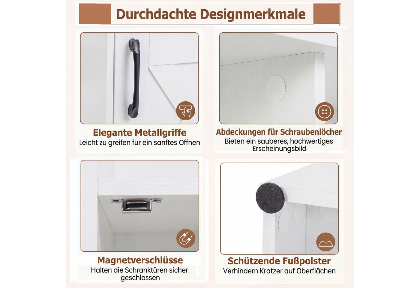 KOMFOTTEU Eckschreibtisch, L-förmiger Computertisch mit Ladestation und Schränken – Bild 5 von 5