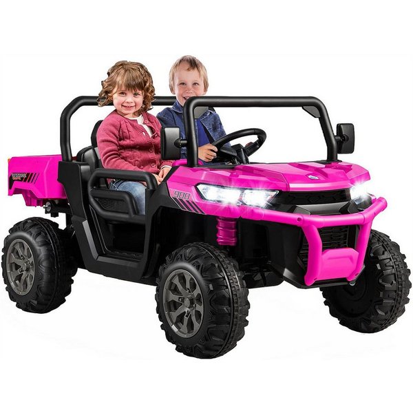 KOMFOTTEU Elektro-Kinderauto 2-Sitzer, mit Slow-Start-Funktion & Sicherheitsgurt