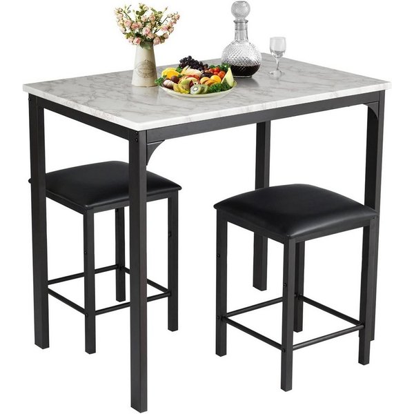 KOMFOTTEU Essgruppe Set 3-teilig, mit Metallgestell, für 2 Personen