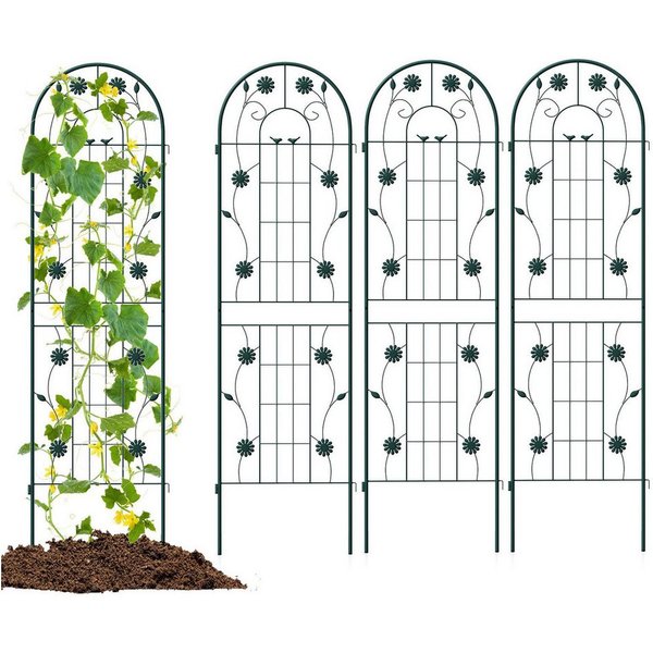 KOMFOTTEU Gartenzaun Sichtschutz Ranknetz, (4-St), aus Metall, Rankhilfe 180/220cm hoch