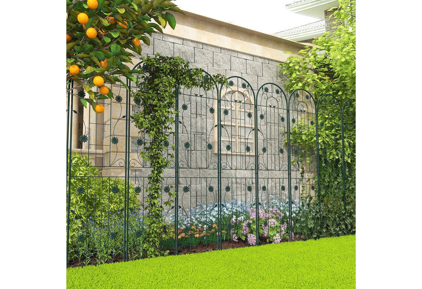 KOMFOTTEU Gartenzaun Sichtschutz Ranknetz, (4-St), aus Metall, Rankhilfe 180/220cm hoch – Bild 2 von 5