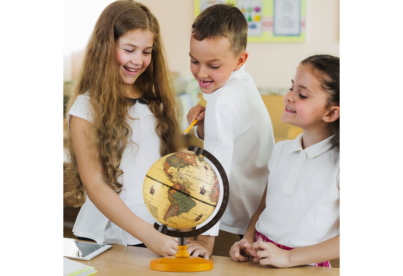 KOMFOTTEU Globus, Mini Vintage Globus mit Metallständer – Bild 2 von 5