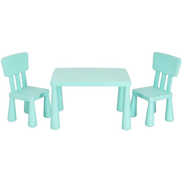 KOMFOTTEU Kindersitzgruppe Kindertisch mit 2 Stühlen, (Set), aus Kunststoff