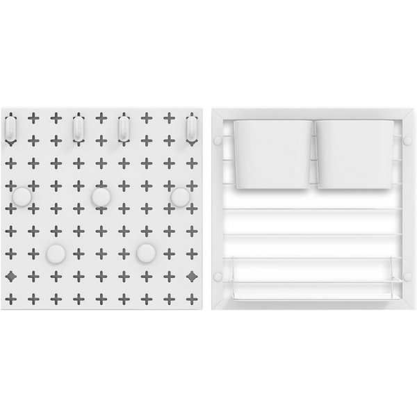 KOMFOTTEU Lochwand, 2 Stücke Pegboards mit Magneten, Haken, Regal & Behältern