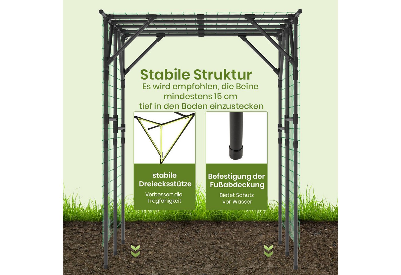 KOMFOTTEU Rankhilfe, Rankbogen Gartenbogen aus Metall, 200 x 150 x 197 cm – Bild 4 von 5