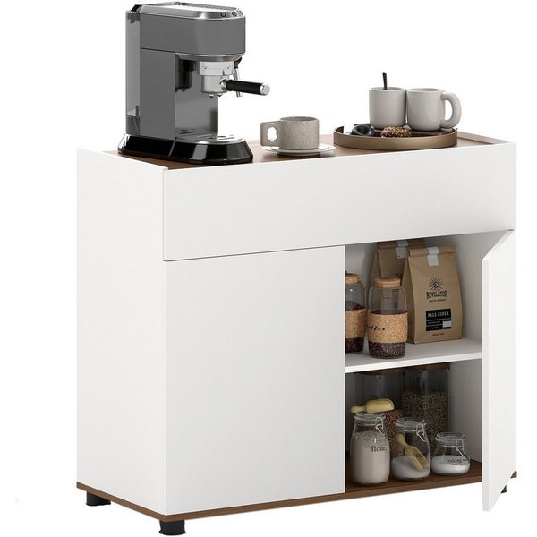 KOMFOTTEU Sideboard, Küchenschrank Küchenkommode Buffetschrank mit Arbeitsplatte