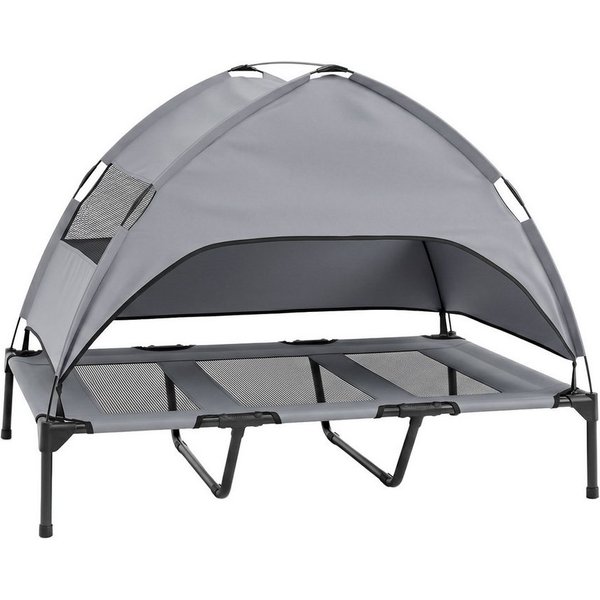 KOMFOTTEU Tierbett, Hundeliege Hundebett mit Dach, Netzfenster & Tragetasche