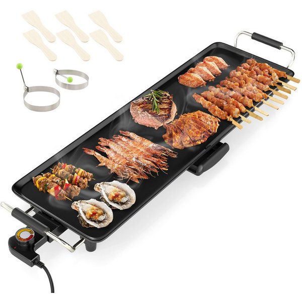 KOMFOTTEU Tischgrill, 1800 W, Teppanyaki Grill für 6-8 Personen, mit 4- einstellbarer Temperatur