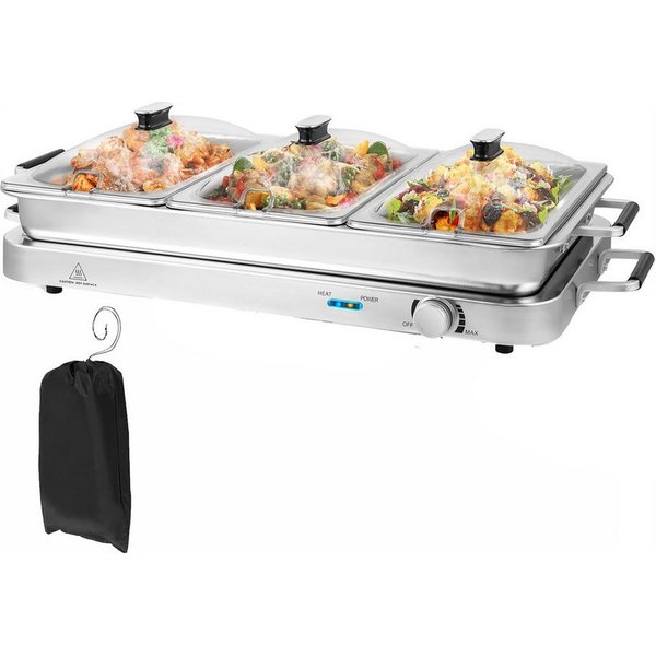 KOMFOTTEU Warmhalteplatte, 450W, 8 L Buffet Wärmer, von 50℃ bis 150℃