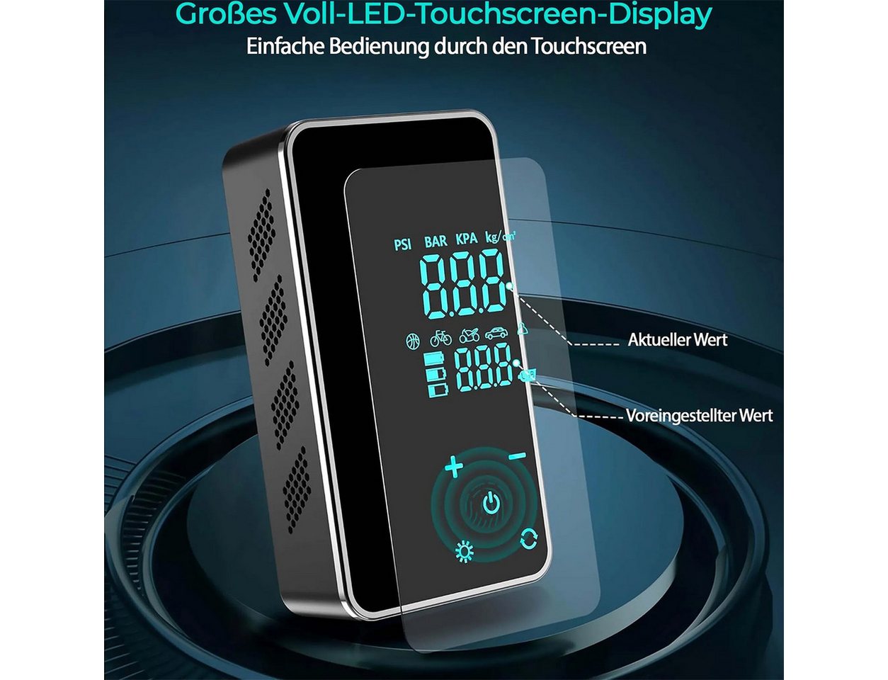 Olvy Kompressor Olvy Luftkompressor, Mini Reifenpumpe 7000mAh – Bild 3 von 5