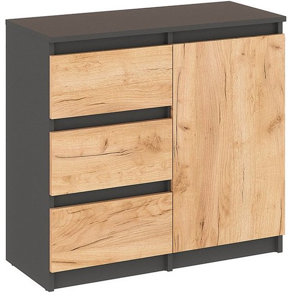 KOMTO Kommode Kommode mit 2/3 Schubladen und Türen – Sideboard PIKO