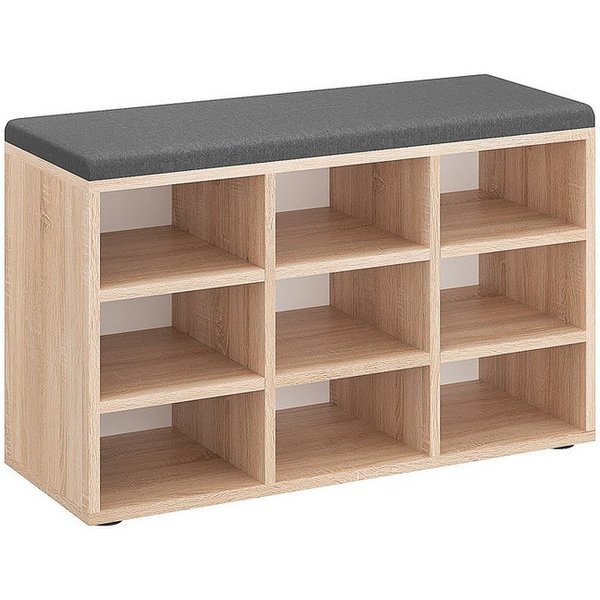 KOMTO Schuhbank Schuhregal mit Sitzfläche Sitzbank mit Stauraum, Sofia 80 x 50 x 30 cm