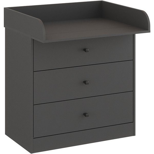 KOMTO Wickelkommode mit Schubladen - Baby Kommode mit Wickelaufsatz, Wickeltisch M3, Wickeltisch, Wickelschrank mit Abnehmbarer Wickelsatz Weiß, Lulliblox