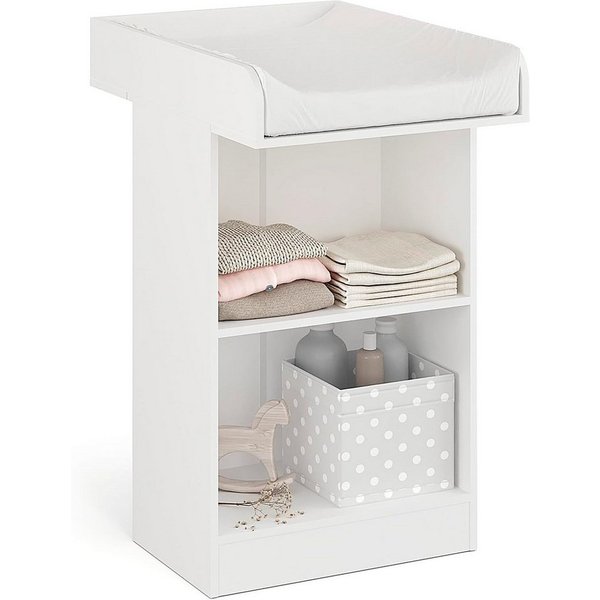KOMTO Wickelkommode Weiß - Wickeltisch Schmal, Baby Kommode mit Wickelaufsatz abnehmbar M1, Baby Changing Table, Lulliblox M1