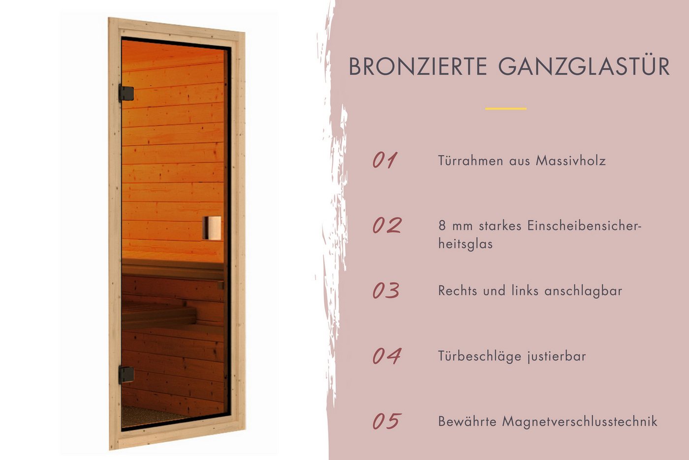 KONIFERA Fasssauna Cube Mini, BxTxH: 158 x 140 x 205 cm, 38 mm, verschiedene Varianten – Bild 5 von 5
