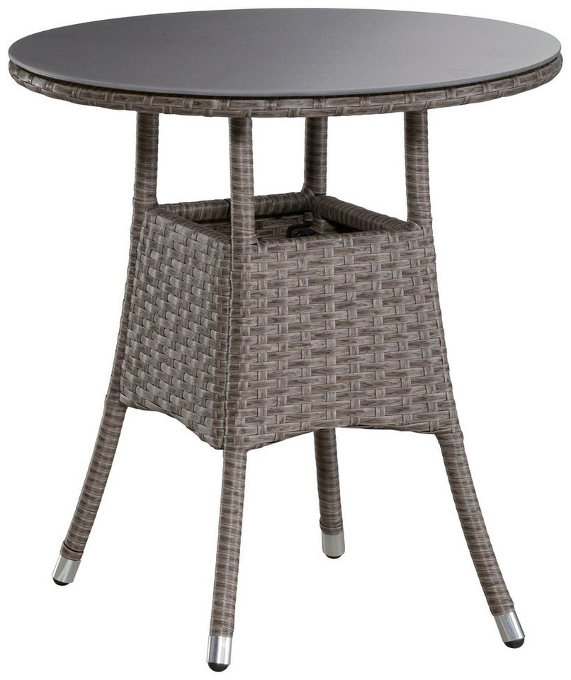 KONIFERA Garten-Essgruppe Balkonset "Mailand", (Set, 7-tlg., 2 Sessel, Tisch Ø 50 cm, inkl. Auflagen), Polyrattan, Tischplatte aus Sicherheitsglas, verzinkter S – Bild 5 von 5
