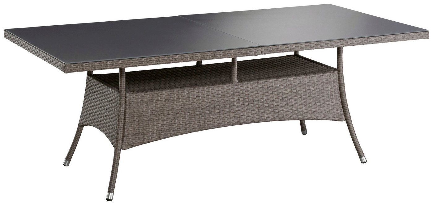 KONIFERA Garten-Essgruppe Mailand, (Set, 25-tlg., 8x Sessel, 8x Sitzauflage, 8x Rückenauflage, 1x Tisch), Polyrattan, verzinkter Stahl, Ablagefläche unter der T – Bild 4 von 5