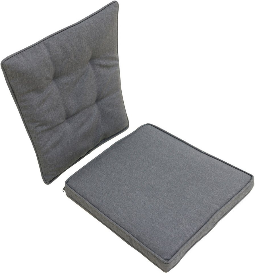 KONIFERA Garten-Essgruppe Mailand, (Set, 19-tlg., 6x Sessel, 6x Sitzauflagen, 6x Rückenauflagen, 1x Tisch), 6 Sessel, 6 Sitz,- und 6 Rückenkissen, 1 Tisch, 1 Gr – Bild 5 von 5