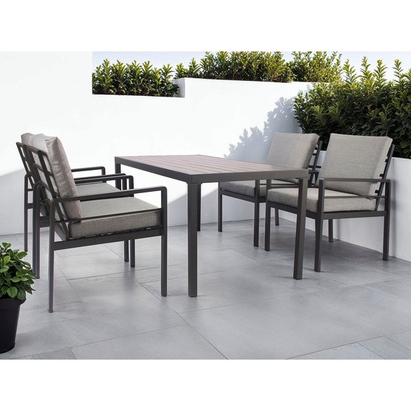 KONIFERA Garten-Essgruppe »New Jersey«, (Set, 13-tlg., 4 Sessel, Tisch 80x160x71 cm, inkl. Auflagen), Aluminium