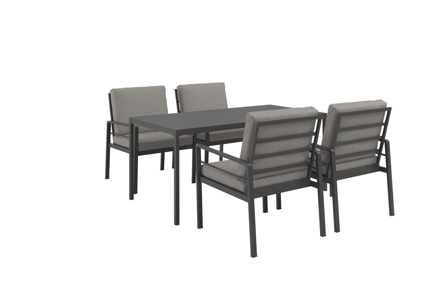 KONIFERA Garten-Essgruppe »New Jersey«, (Set, 13-tlg., 4 Sessel, Tisch 80x160x71 cm, inkl. Auflagen), Aluminium – Bild 3 von 5