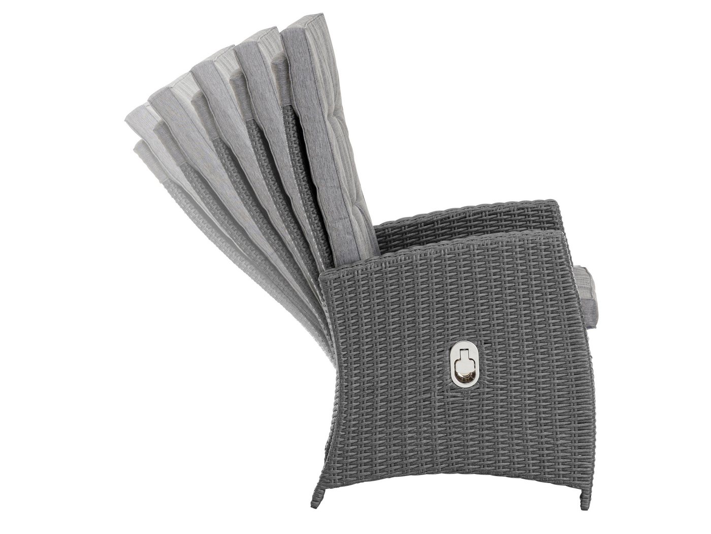 KONIFERA Garten-Essgruppe »New Paris«, (Set, 25-tlg., 8 Sessel, Rückenlehne verstellbar, Tisch 100x200x75 cm, inkl. Auflagen), Aluminium/Polyrattan – Bild 5 von 5