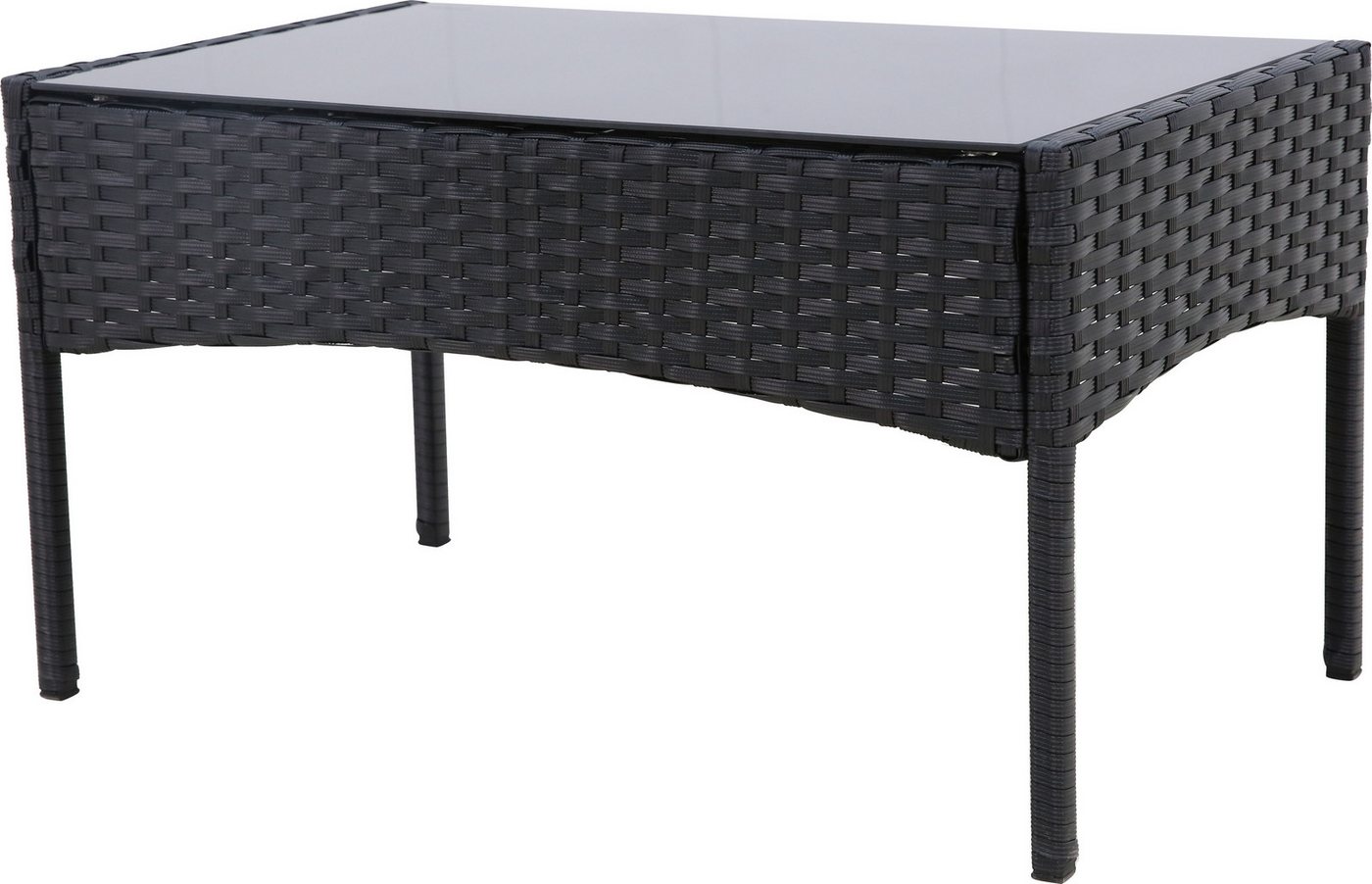 KONIFERA Gartenlounge-Set Balkonset »Palma«, (Set, 7-tlg., 1x2er Sofa, 2 Sessel, Tisch 41x71x39 cm, inkl. Auflagen), Stahl/Polyrattan – Bild 3 von 5