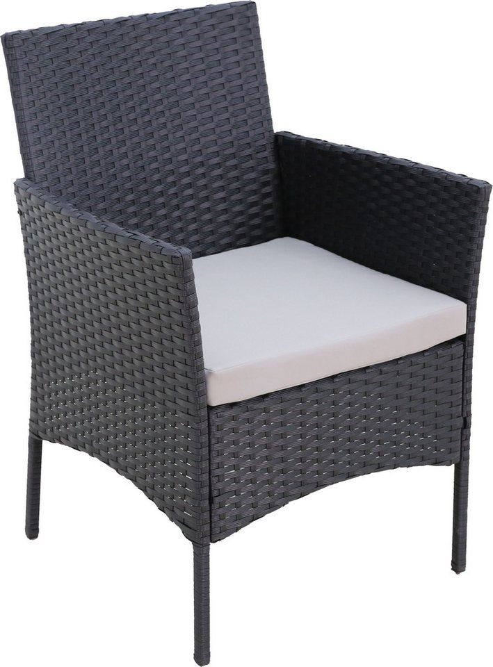 KONIFERA Gartenlounge-Set Balkonset »Palma«, (Set, 7-tlg., 1x2er Sofa, 2 Sessel, Tisch 41x71x39 cm, inkl. Auflagen), Stahl/Polyrattan – Bild 4 von 5