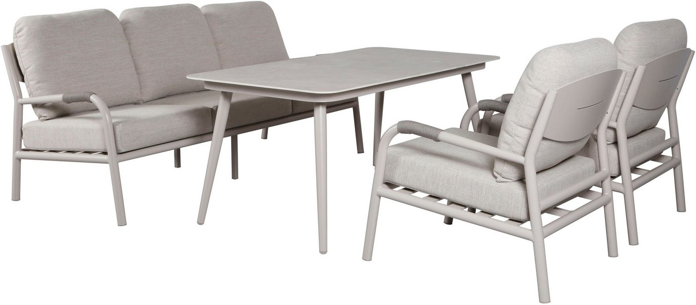 KONIFERA Gartenlounge-Set Fernando, (Set, 14-tlg., 1x 3er Bank, 2x Sessel, 4x Sitzauflagen, 5x Rückenauflagen, 1x Tisch), bestehend aus 2 Sesseln, 1 Sofa, 1 Tis – Bild 3 von 5