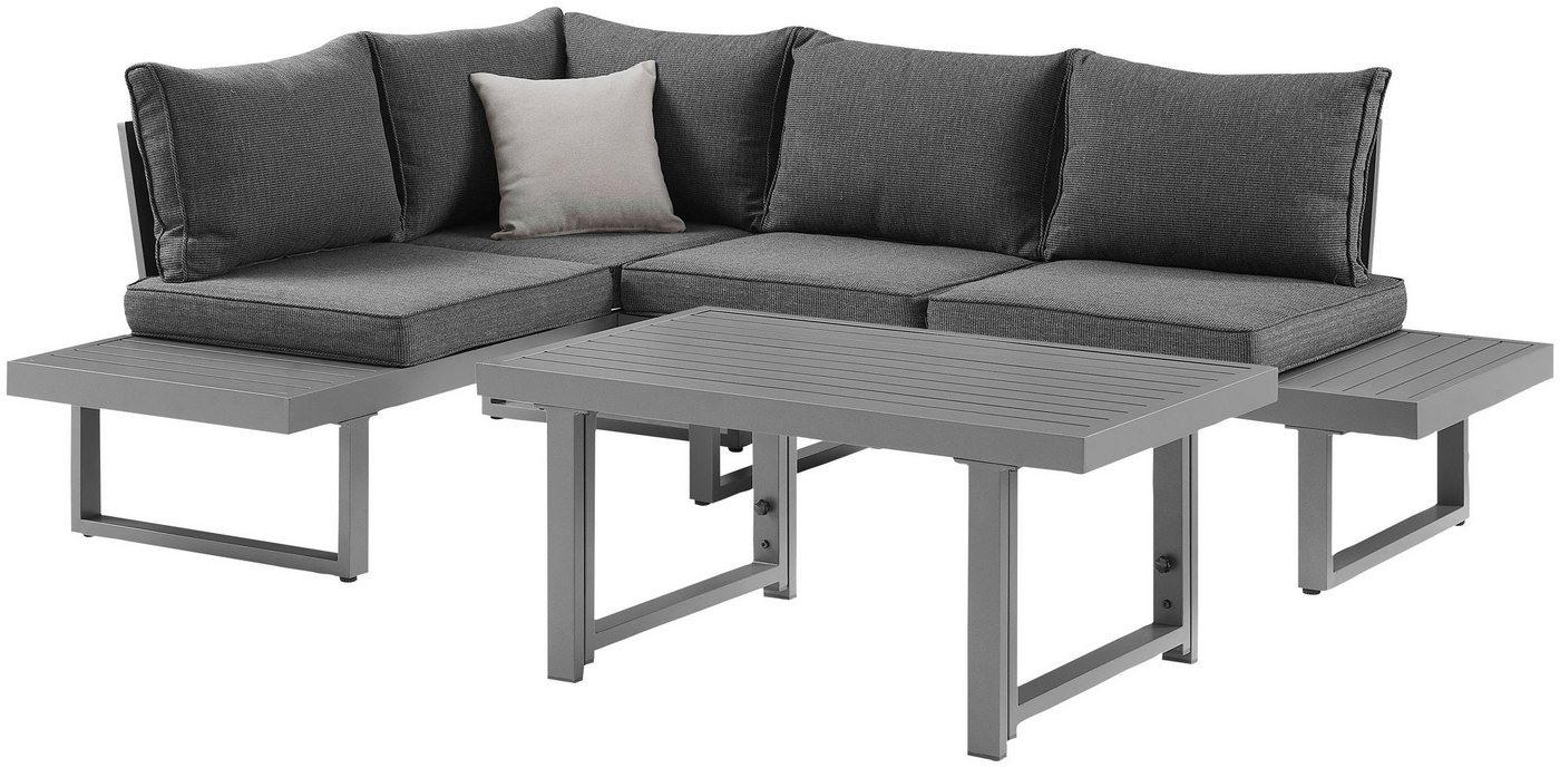KONIFERA Gartenlounge-Set Hamburg, (Set, 14-tlg., Tisch:100x60x60/40cm,abnehmbare Rückenlehnen,individuell aufstellbar), höhenverstellbarer Tisch, inkl. Schutzh – Bild 4 von 5