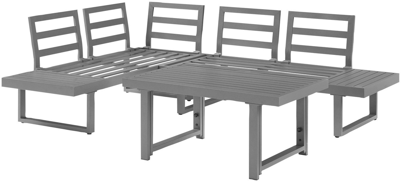 KONIFERA Gartenlounge-Set Hamburg, (Set, 14-tlg., Tisch:100x60x60/40cm,abnehmbare Rückenlehnen,individuell aufstellbar), höhenverstellbarer Tisch, inkl. Schutzh – Bild 5 von 5
