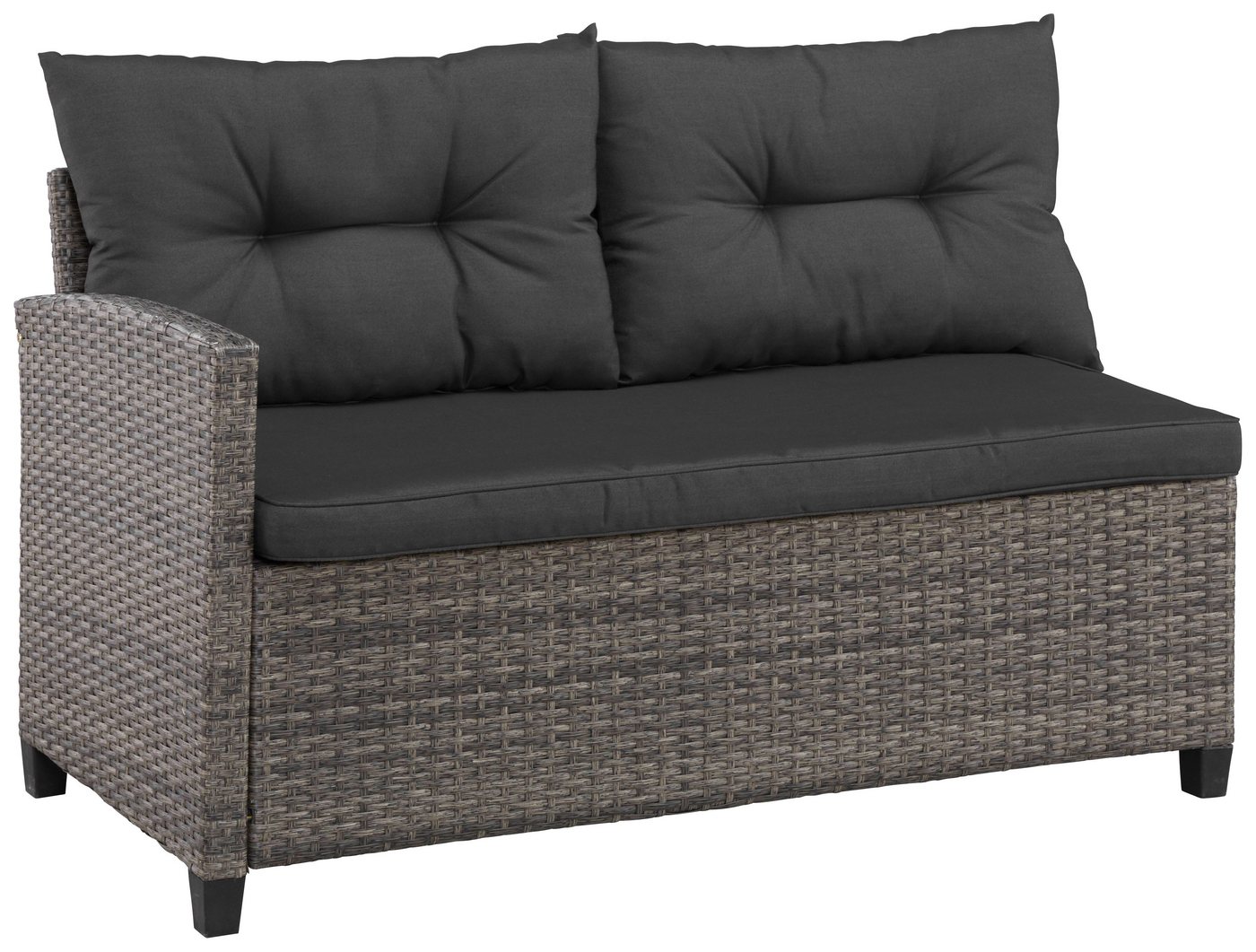 KONIFERA Gartenlounge-Set Keros Premium, (Set, 20-tlg., 2x 2er Sofa, 1x Ecke, 1x Sessel, 2x Hocker, 1x Tisch 145x75x67,5cm), Ecklounge, Polyrattan, Stahl, geeig – Bild 5 von 5