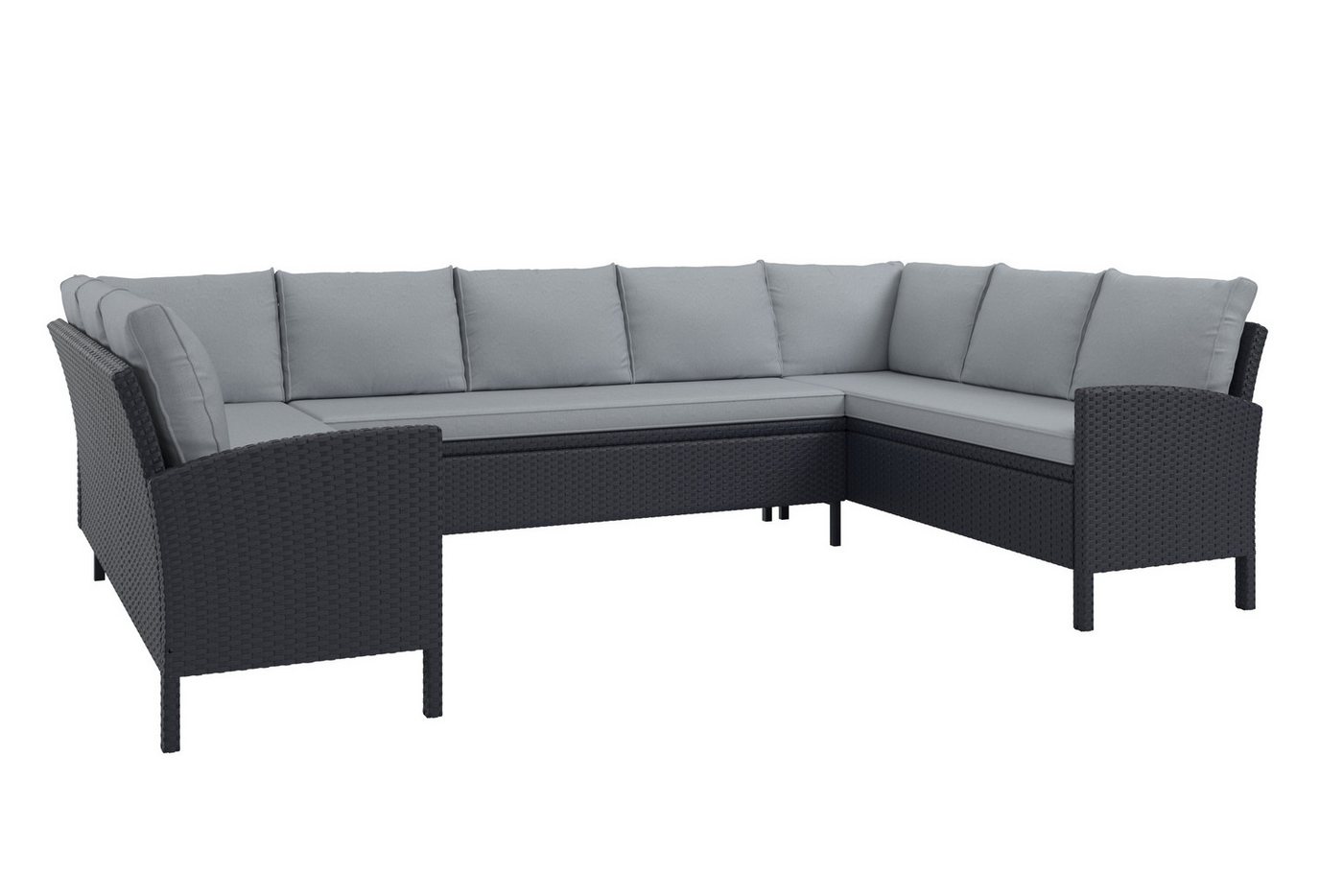 KONIFERA Gartenlounge-Set »Miami«, (Set, 22-tlg., 3x 3er Sofabank, Tisch 66x120x74 cm, 2 Hocker, inkl. Auflagen), Stahl/Polyrattan – Bild 4 von 5