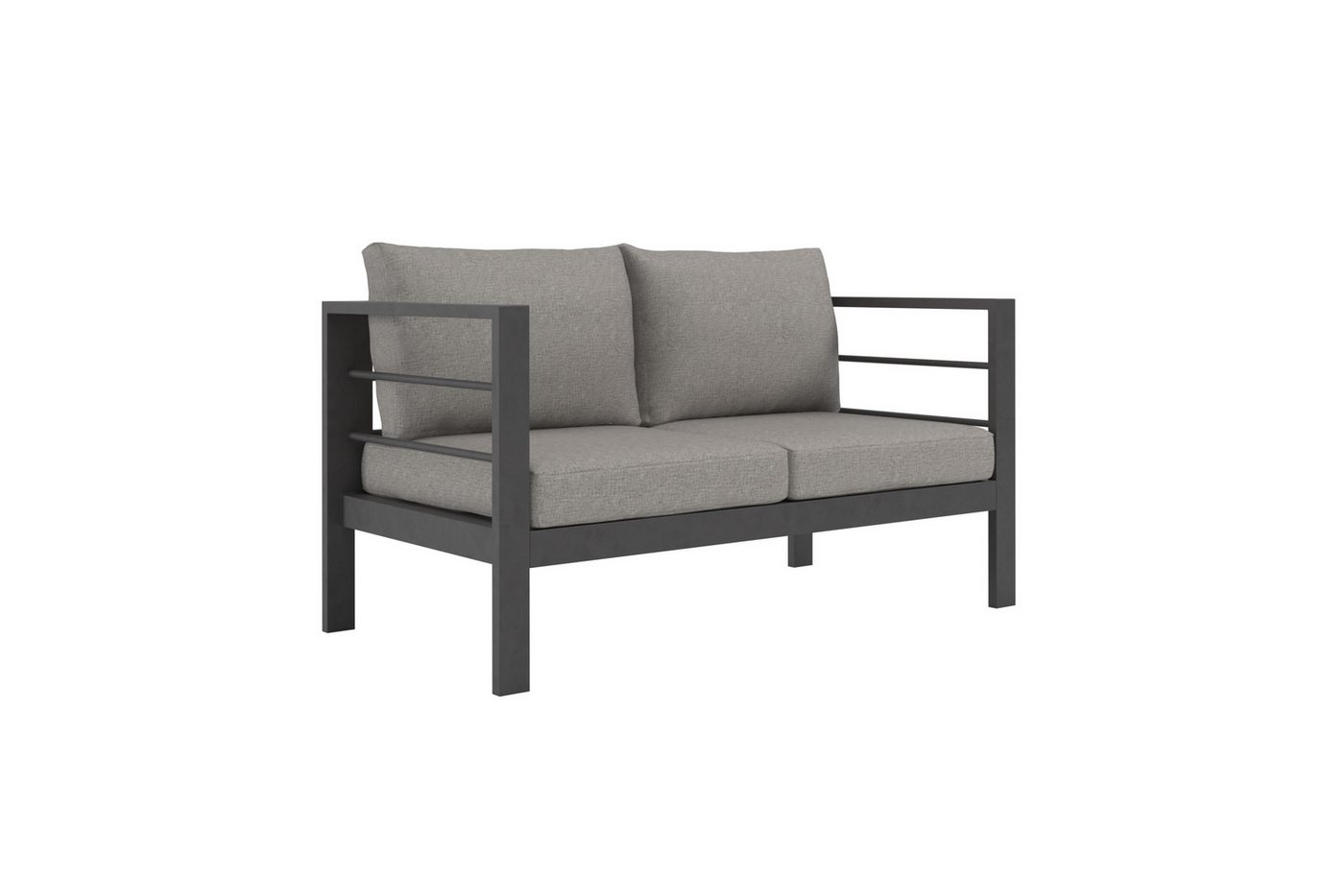 KONIFERA Gartenlounge-Set »New Jersey«, (Set, 12-tlg., 1x2er Sofa, 2 Sessel, Tisch 62x110x41 cm, inkl. Auflagen), Tischplatte aus Nonwood – Bild 4 von 5