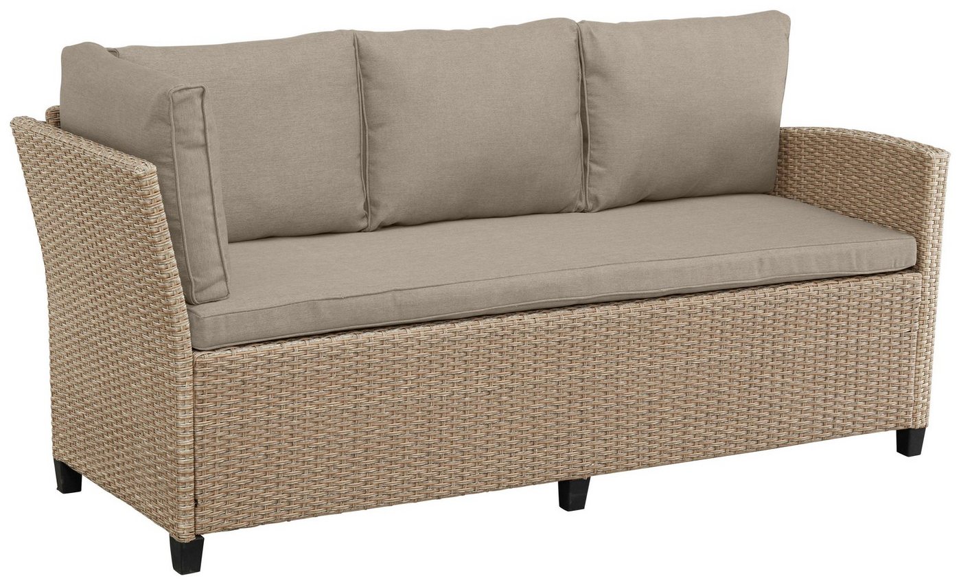 KONIFERA Gartenlounge-Set Rotterdam, (Set, 20-tlg., 3x 3er Sofa, 2x Hocker, 1x Tisch 120x82x67cm, inkl. Auflagen), Polyrattan, Stahl, Tischplatte aus Nonwood – Bild 5 von 5