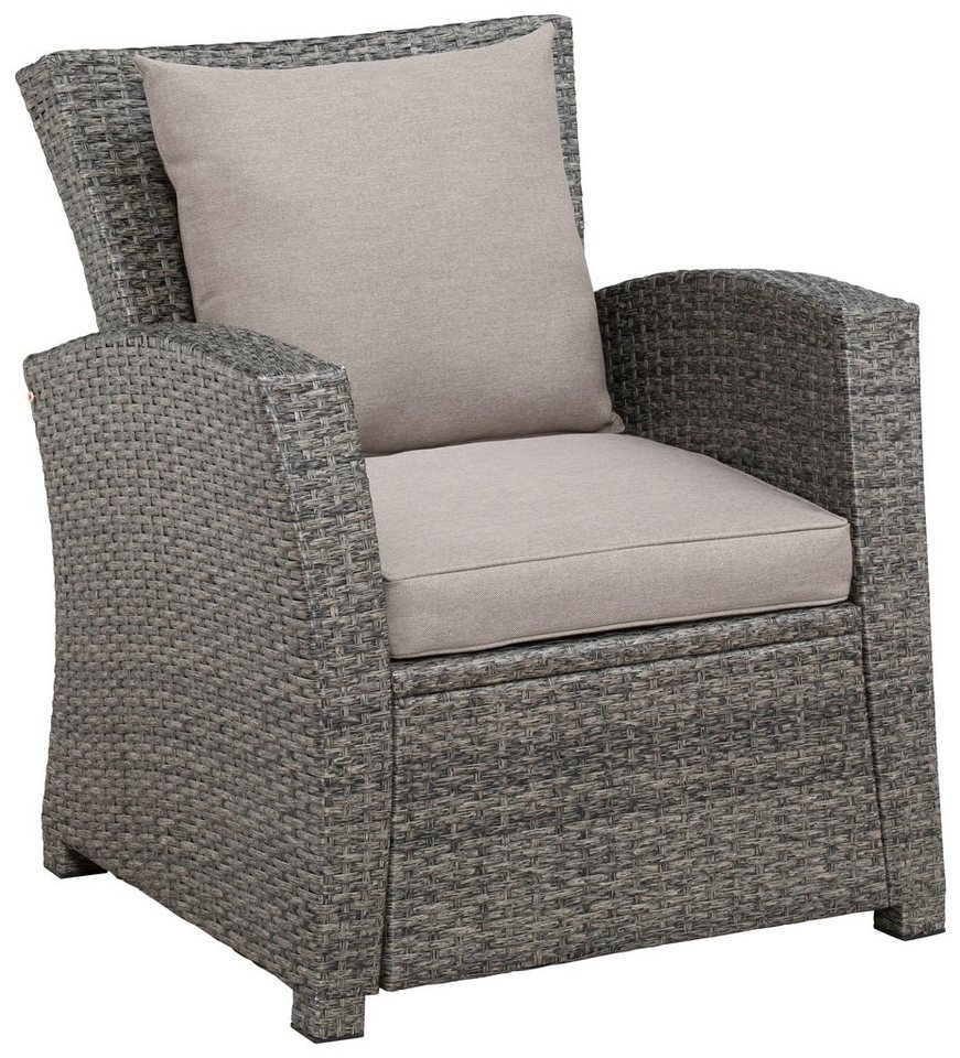KONIFERA Gartenlounge-Set Siros, (Set, 12-tlg., 1x 3er Sofa, 2x Sessel, 1x Tisch 135x82x65cm, inkl. Auflagen), Polyrattan, Stahl, Tischplatte aus Nonwood, geeig – Bild 5 von 5