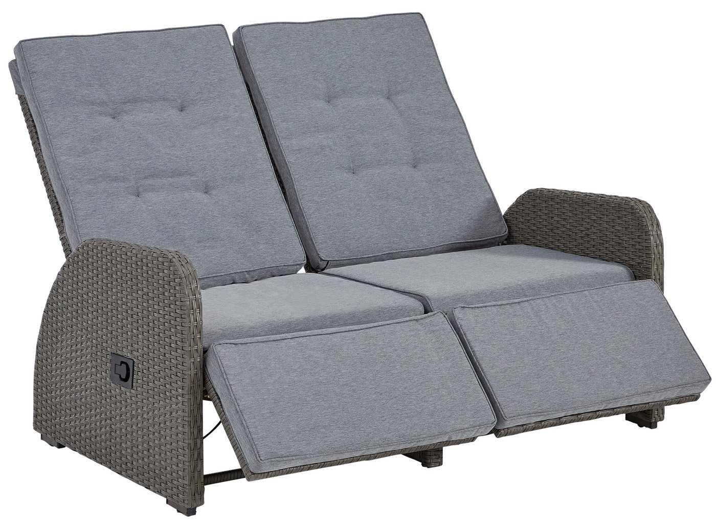 KONIFERA Gartenlounge-Set Vigo, (Set, 8-tlg., 2x Sessel, 1x 2er Sofa, 1x Tisch 120x60x60cm, inkl. Auflagen), Polyrattan, Aluminium, verstellbare Rückenlehne und – Bild 5 von 5