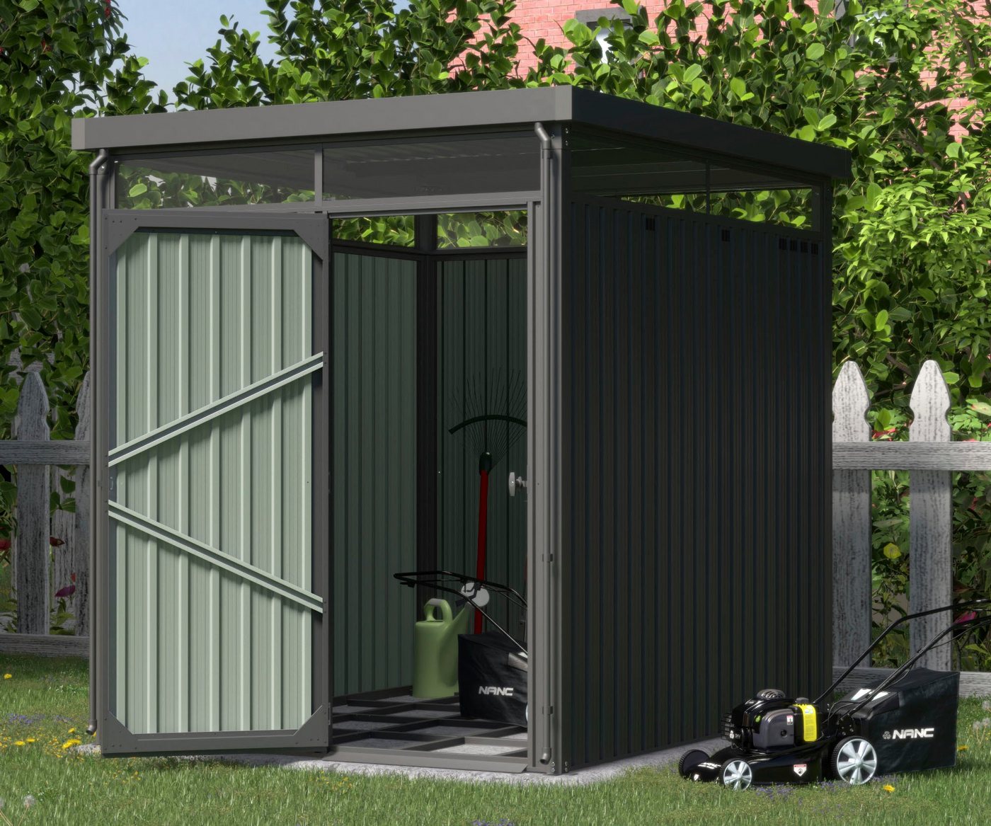 KONIFERA Gerätehaus Gartenhaus Stefano mini, BxT: 204x245 cm, (Set), Metall – Bild 3 von 5