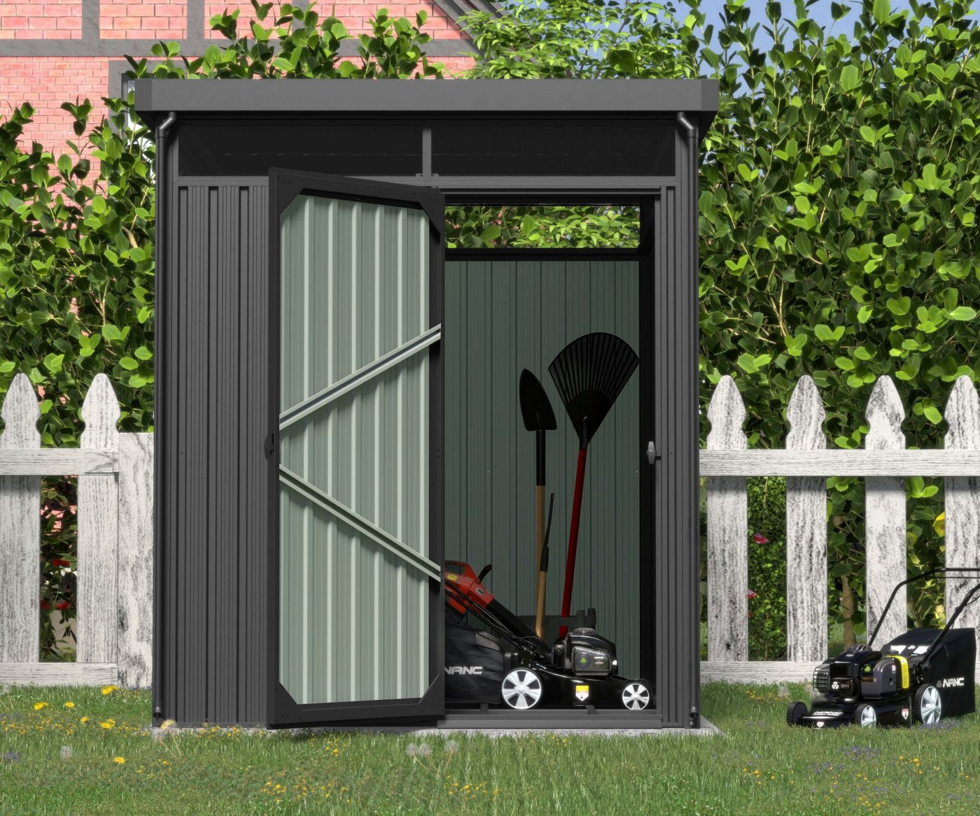 KONIFERA Gerätehaus Gartenhaus Stefano mini, BxT: 204x245 cm, (Set), Metall – Bild 4 von 5