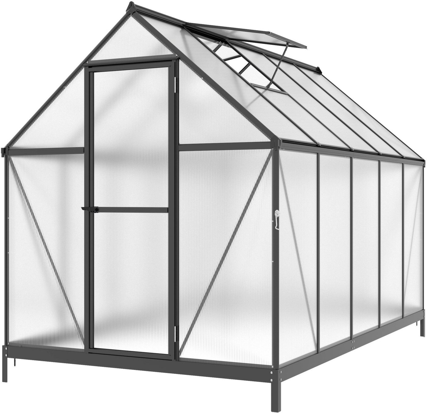 KONIFERA Gewächshaus Almería, BxTxH: 182 x 304 x 208 cm, 4 mm Wandstärke, Set, mit Fundamentrahmen – Bild 2 von 5