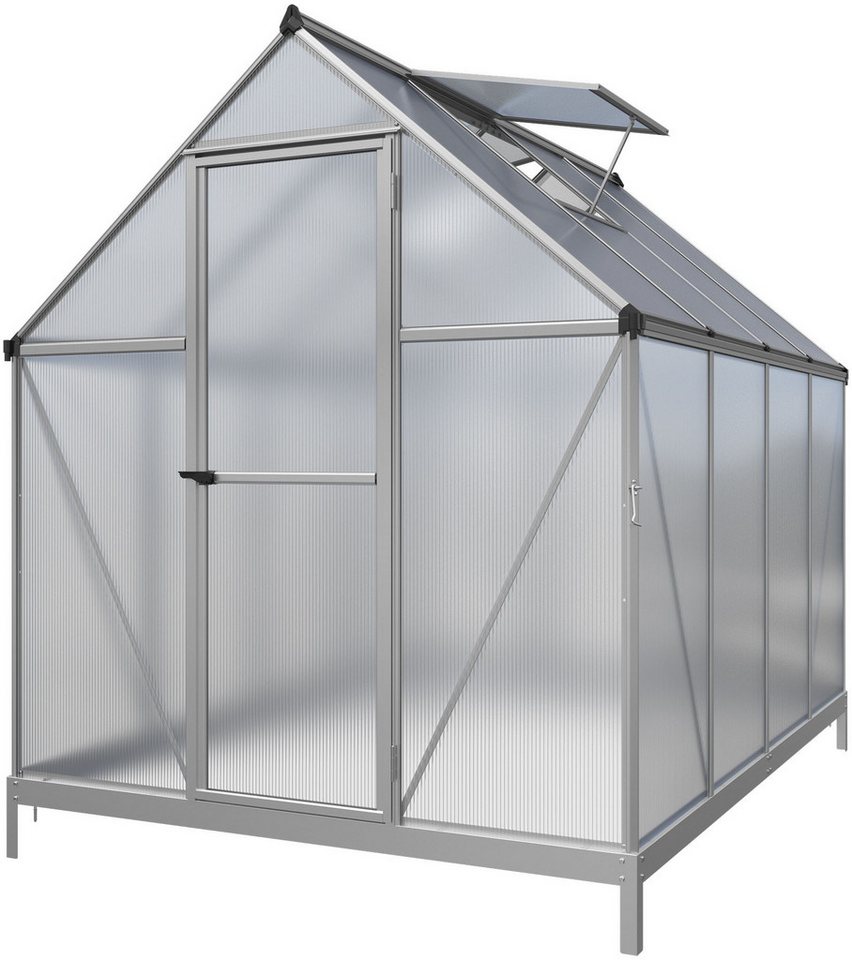KONIFERA Gewächshaus Córdoba, BxTxH: 182 x 243 x 208 cm, 4 mm Wandstärke, Set, mit Fundamentrahmen – Bild 4 von 5