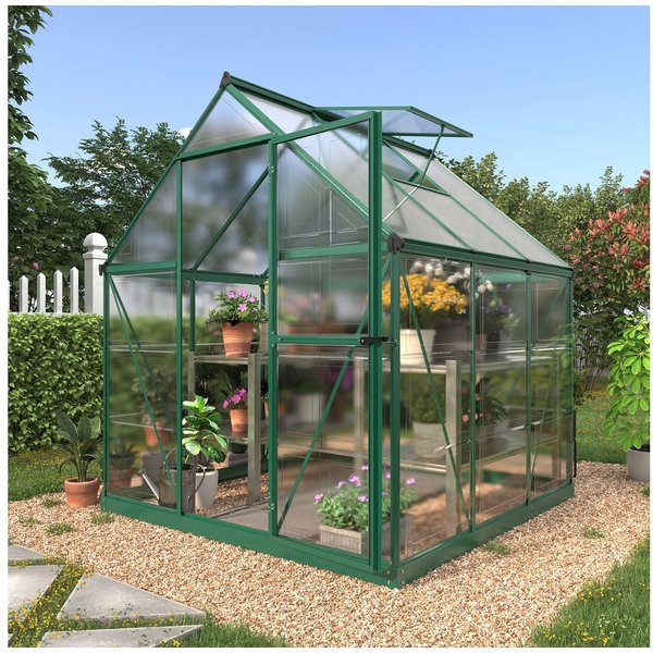 KONIFERA Gewächshaus Sunny, BxTxH: 182 x 182 x 208 cm, 7 mm Wandstärke, Komplett-Set