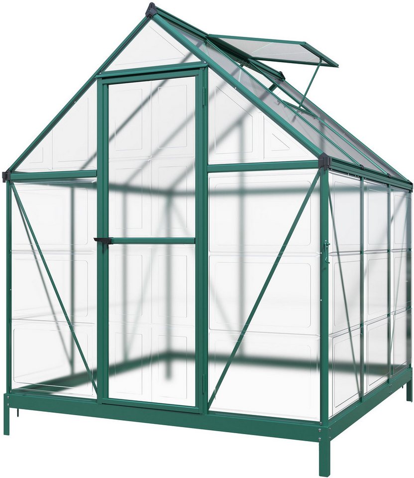 KONIFERA Gewächshaus Sunny, BxTxH: 182 x 182 x 208 cm, 7 mm Wandstärke, Komplett-Set – Bild 4 von 5