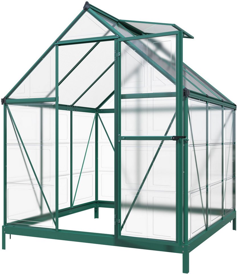 KONIFERA Gewächshaus Sunny, BxTxH: 182 x 182 x 208 cm, 7 mm Wandstärke, Komplett-Set – Bild 5 von 5