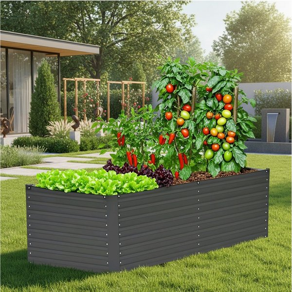 KONIFERA Hochbeet "Emmy", bodenloses Gartenbeet aus verzinktem Stahl, mit Verstrebungen für mehr Stabilität, in zwei Farben