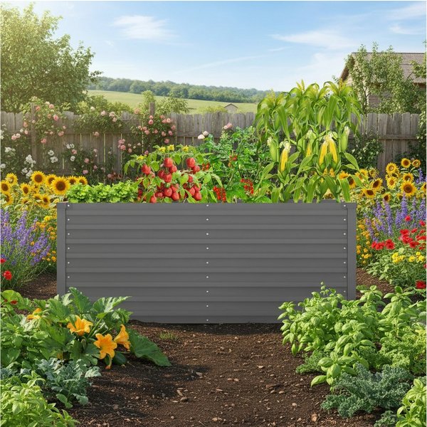 KONIFERA Hochbeet "Emmy", bodenloses Gartenbeet aus verzinktem Stahl, mit Verstrebungen für mehr Stabilität, in zwei Farben